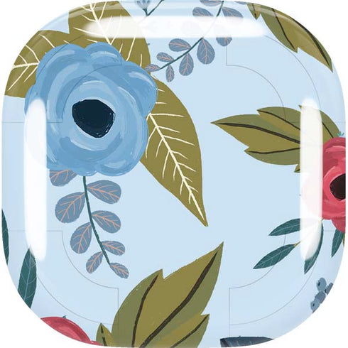 Blue Fall Flowers Galaxy Buds Live Skin