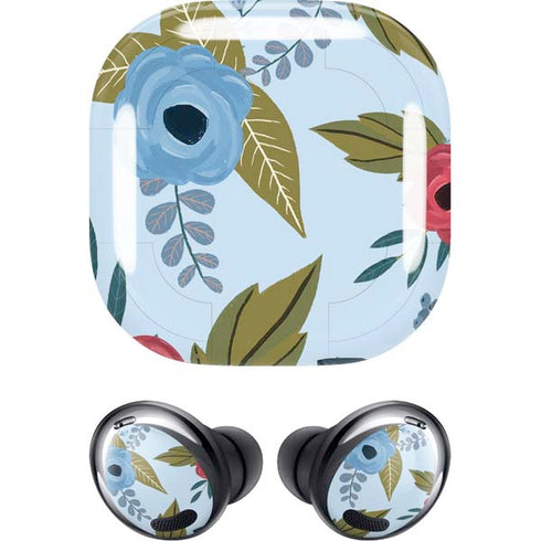 Blue Fall Flowers Galaxy Buds Pro Skin