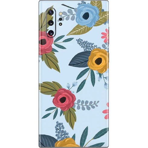 Blue Fall Flowers Galaxy Note 10 Plus Skin