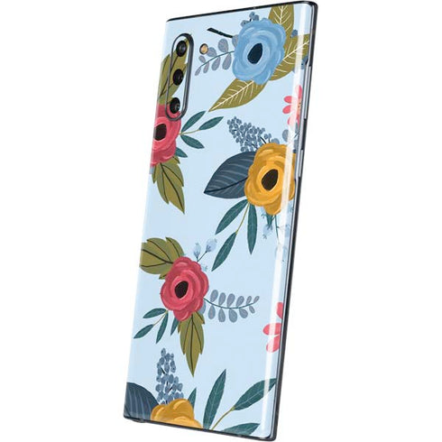 Blue Fall Flowers Galaxy Note 10 Skin