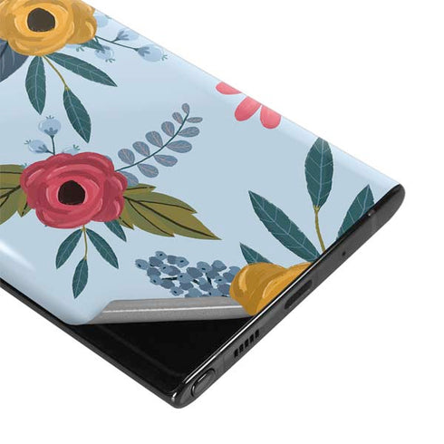 Blue Fall Flowers Galaxy Note 10 Skin