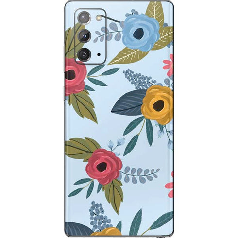 Blue Fall Flowers Galaxy Note20 5G Skin