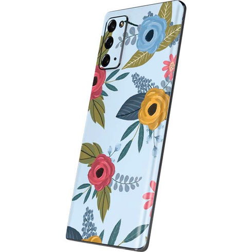 Blue Fall Flowers Galaxy Note20 5G Skin