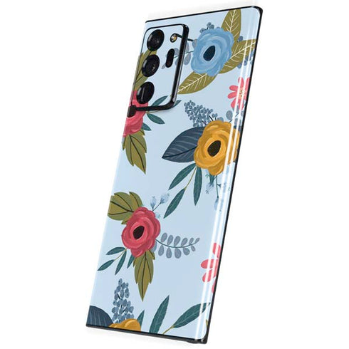 Blue Fall Flowers Galaxy Note20 Ultra 5G Skin
