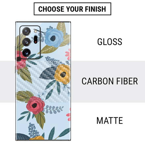 Blue Fall Flowers Galaxy Note20 Ultra 5G Skin