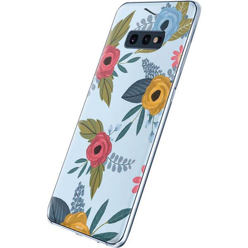 Blue Fall Flowers Galaxy S10e Skin
