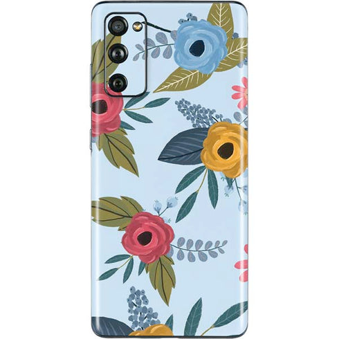 Blue Fall Flowers Galaxy S20 Fan Edition Skin