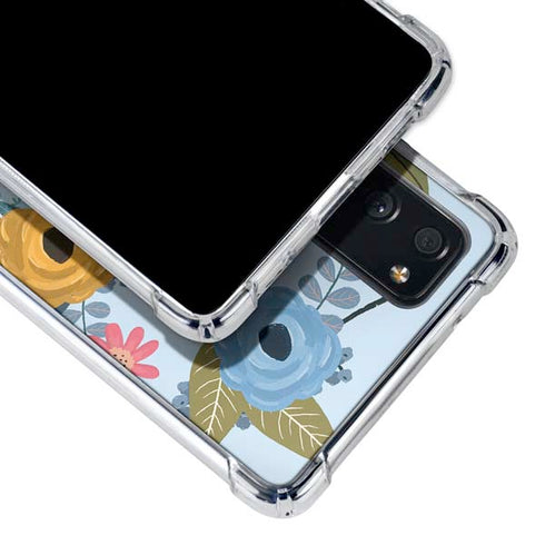 Blue Fall Flowers Galaxy S20 FE Clear Case