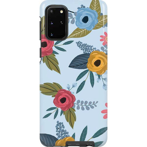 Blue Fall Flowers Galaxy S20 Plus Pro Case