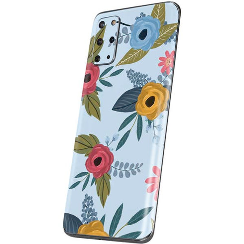Blue Fall Flowers Galaxy S20 Plus Skin