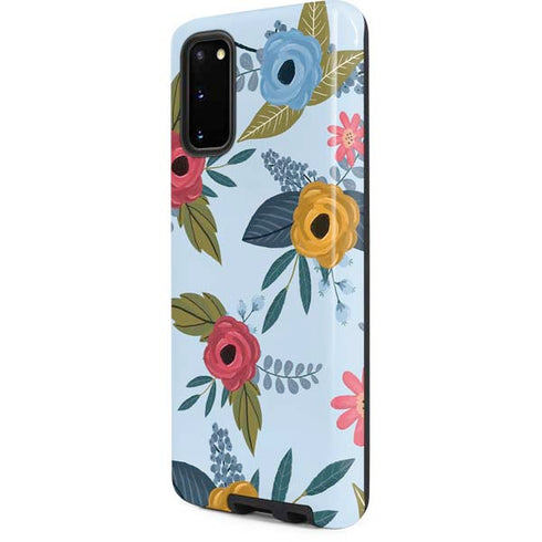 Blue Fall Flowers Galaxy S20 Pro Case