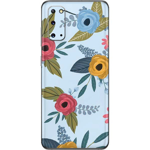 Blue Fall Flowers Galaxy S20 Skin