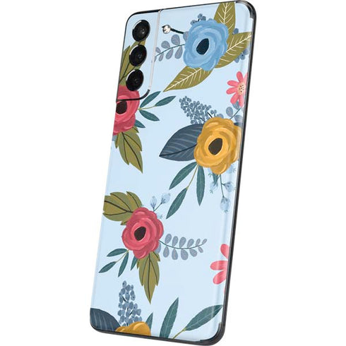 Blue Fall Flowers Galaxy S21 5G Skin