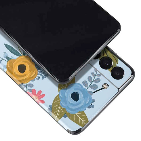 Blue Fall Flowers Galaxy S21 5G Skin
