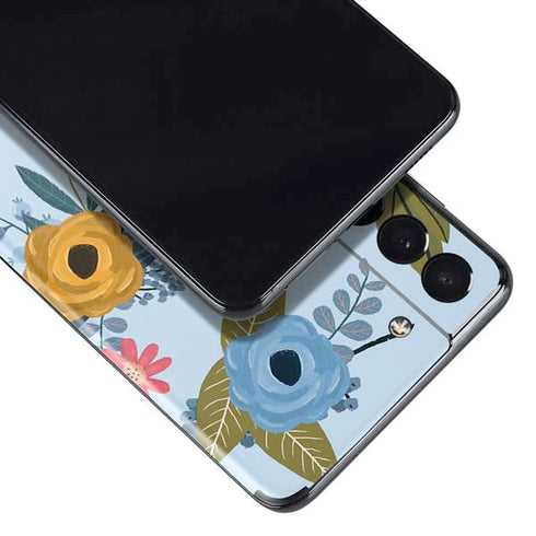 Blue Fall Flowers Galaxy S21 Plus 5G Skin