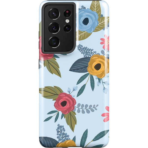 Blue Fall Flowers Galaxy S21 Ultra 5G Pro Case