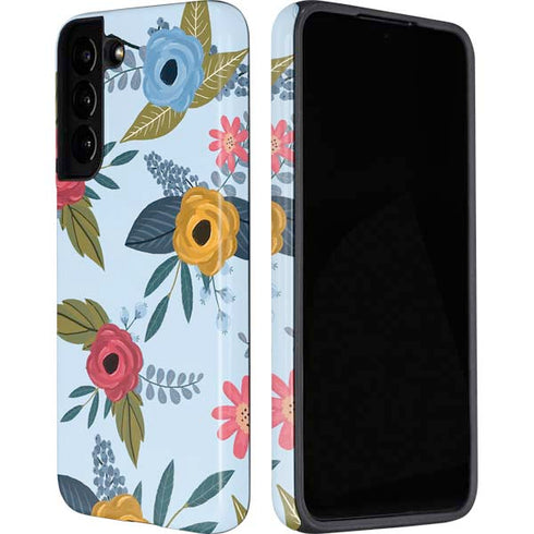 Blue Fall Flowers Galaxy S22 Plus Pro Case