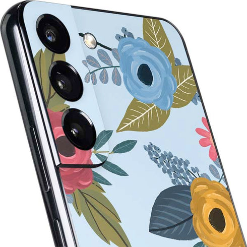 Blue Fall Flowers Galaxy S22 Plus Skin
