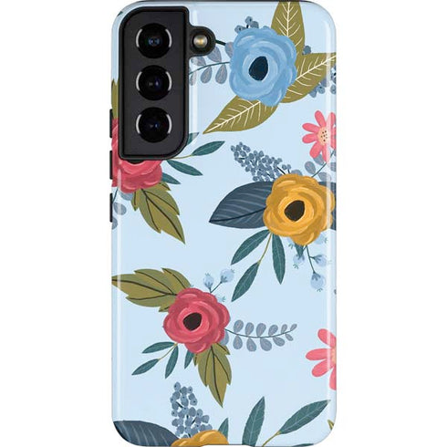 Blue Fall Flowers Galaxy S22 Pro Case