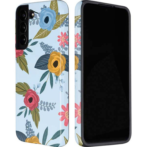 Blue Fall Flowers Galaxy S22 Pro Case
