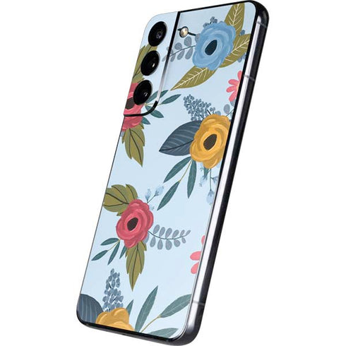 Blue Fall Flowers Galaxy S22 Skin