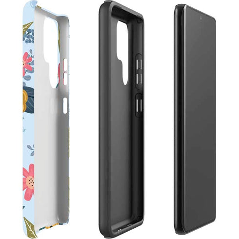 Blue Fall Flowers Galaxy S22 Ultra Pro Case