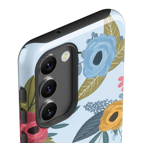 Blue Fall Flowers Galaxy S23 Plus Pro Case