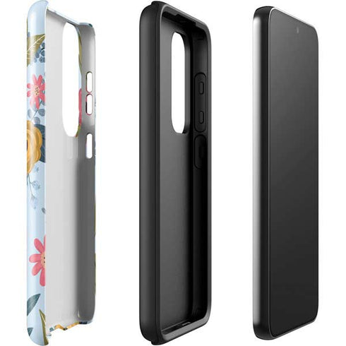 Blue Fall Flowers Galaxy S23 Plus Pro Case