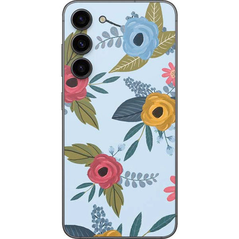 Blue Fall Flowers Galaxy S23 Plus Skin