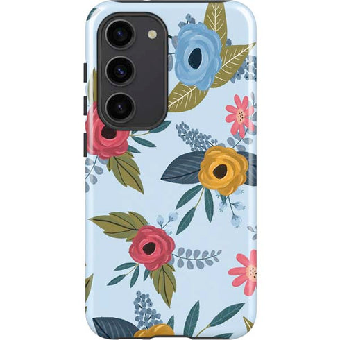 Blue Fall Flowers Galaxy S23 Pro Case