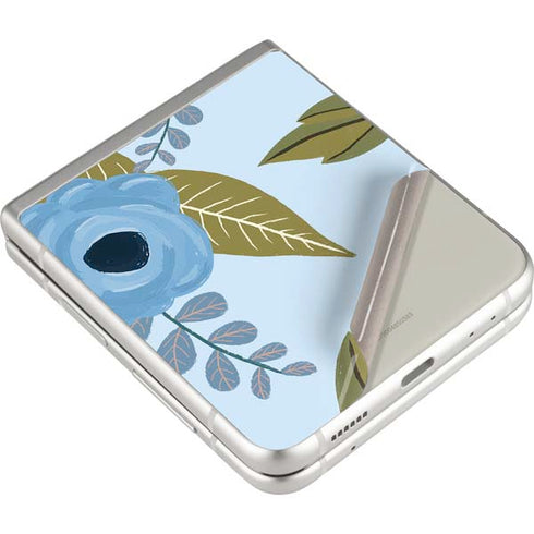 Blue Fall Flowers Galaxy Z Flip3 5G Skin