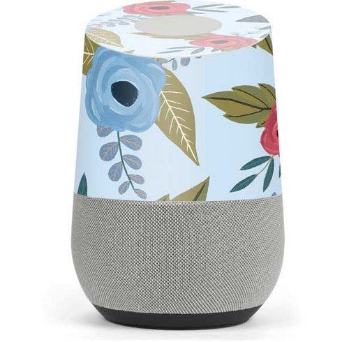 Blue Fall Flowers Google Home Skin