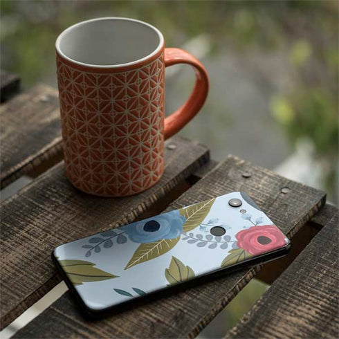 Blue Fall Flowers Google Pixel 3a XL Skin