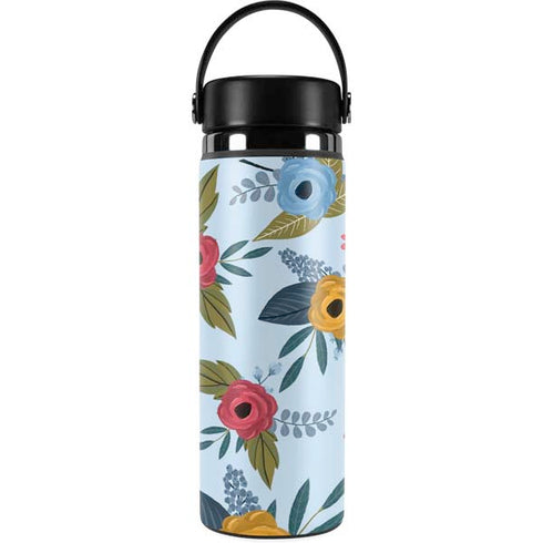 Blue Fall Flowers Hydro Flask 20oz Wide Mouth Skin