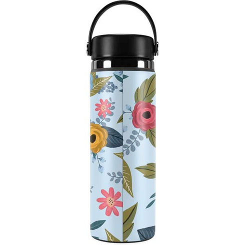 Blue Fall Flowers Hydro Flask 20oz Wide Mouth Skin