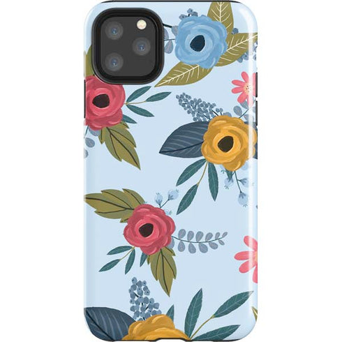Blue Fall Flowers iPhone 11 Pro Max Impact Case