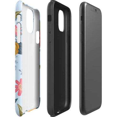 Blue Fall Flowers iPhone 11 Pro Max Impact Case