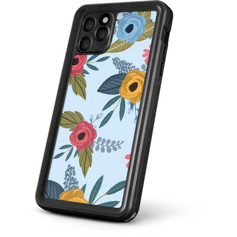 Blue Fall Flowers iPhone 11 Pro Max Waterproof Case