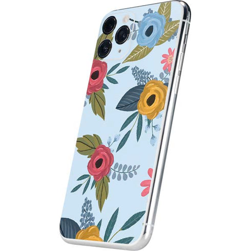 Blue Fall Flowers iPhone 11 Pro Skin