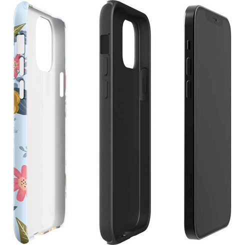 Blue Fall Flowers iPhone 12 Impact Case