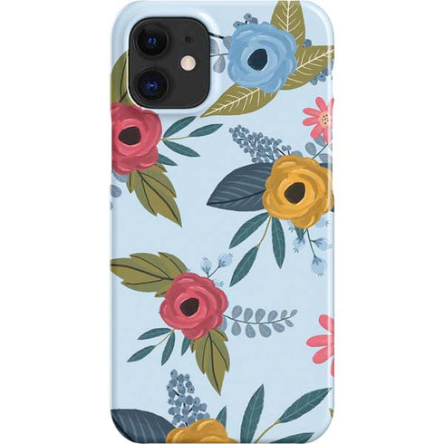 Blue Fall Flowers iPhone 12 Mini Lite Case