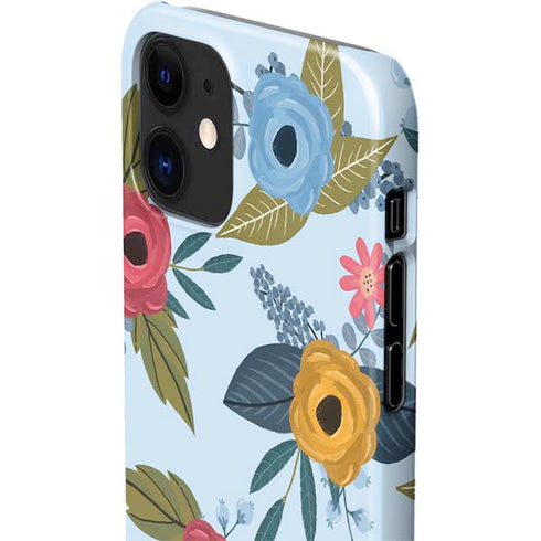 Blue Fall Flowers iPhone 12 Mini Lite Case