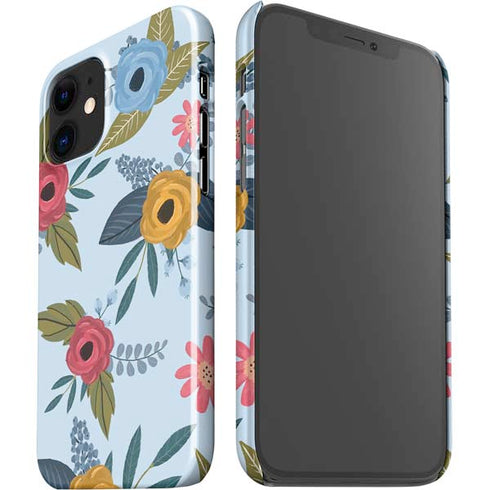 Blue Fall Flowers iPhone 12 Mini Lite Case