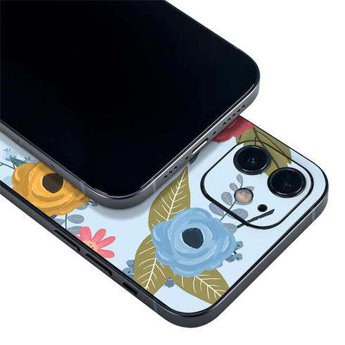 Blue Fall Flowers iPhone 12 Mini Skin
