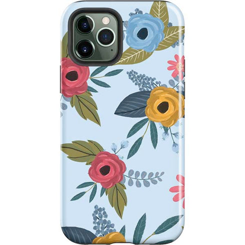 Blue Fall Flowers iPhone 12 Pro Max Impact Case