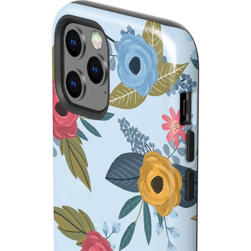 Blue Fall Flowers iPhone 12 Pro Max Impact Case