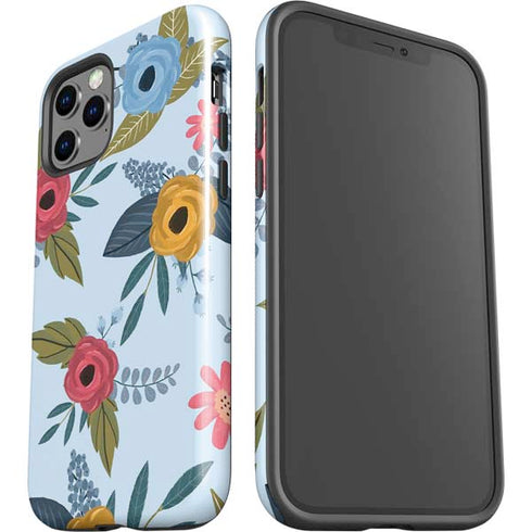 Blue Fall Flowers iPhone 12 Pro Max Impact Case
