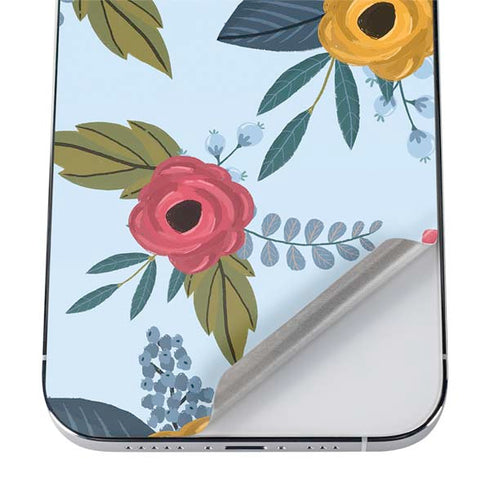 Blue Fall Flowers iPhone 12 Pro Max Skin