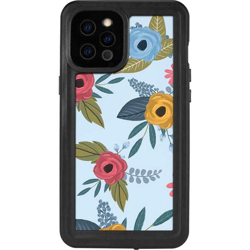 Blue Fall Flowers iPhone 12 Pro Max Waterproof Case