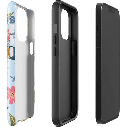 Blue Fall Flowers iPhone 13 Pro Impact Case